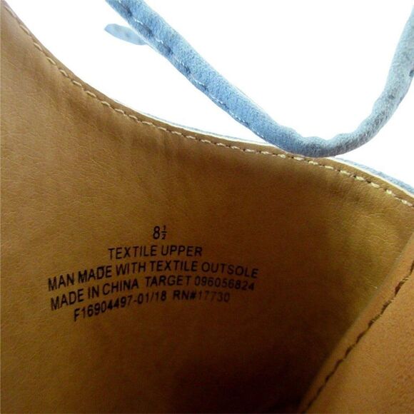 Universal Thread Faux Suede Blue AILEEN Lace Up Sandals 8.5M Open Toe Ankle Tie - Picture 6 of 9